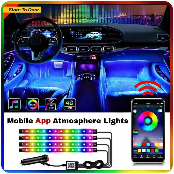 Car&Bikes RGB Atmosphere Light,  Foot Light - 2 pcs Unique Selection